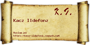 Kacz Ildefonz névjegykártya